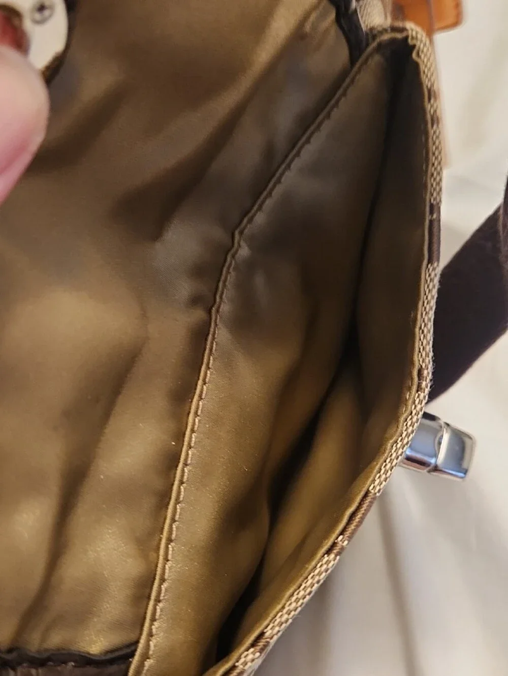 brown Coach Signature Jacquard crossbody bag